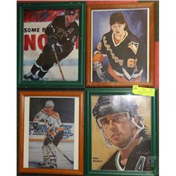 LOT OF 4 FRAMED ARTIST PRINTS OF MIKE MODANO