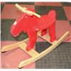 Image 1 : WOODEN MOOSE ROCKING HORSE