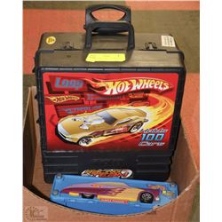LOT OF 2 HOT WHEELS CARRYING CASES WITH CARS