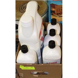 BOX WITH 4 STROKE CASTROL OIL AND PREMIUM 5W20