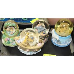LOT OF 4 MUSICAL SNO-GLOBES