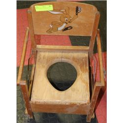 KIDS VINTAGE WOOD FOLD UP POTTY