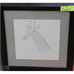 GIRAFFE PENCIL ARTWORK BY RYAN ARNFINSON 16"X16"