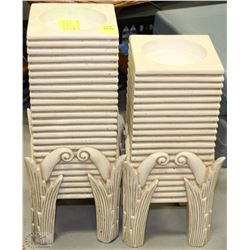 MATCHING IVORY COLOR SQUARE CANDLE HOLDERS
