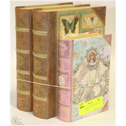 3 NEW STORAGE BOOKS FOR SAFE KEEPING LIKE