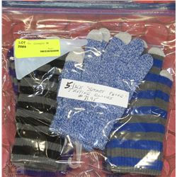 5 PAIRS OF SMART PHONE TEXTING GLOVES