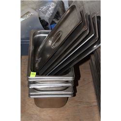 LOT OF 6 1/3 SIZE INSERTS WITH LIDS