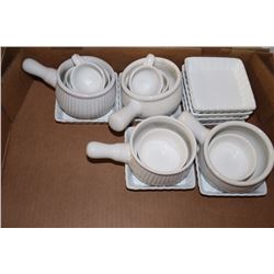 LOT OF FRENCH ONION SOUP BOWLS ETC.