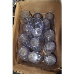 BOX OF PLASTIC TUMBLERS