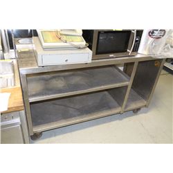 5FT STAINLESS STEEL PREP TABLE ON WHEELS