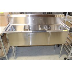 BRAND NEW 3 COMPARTMENT S/S SINK 18"X18"X5' LONG