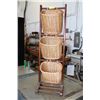 Image 1 : 3-TIER WOOD & WICKER BASKET ORGANIZER