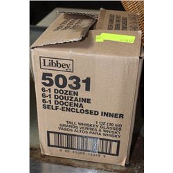 CASE OF 6 DOZEN TALL WHISKEY GLASSES