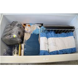 CONTENTS OF DEEP FREEZE INCLUDING CUPS, TOASTERS,