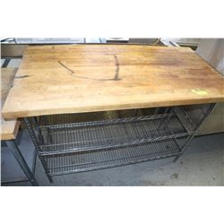 25"X49" BUTCHER BLOCK ON SHELF