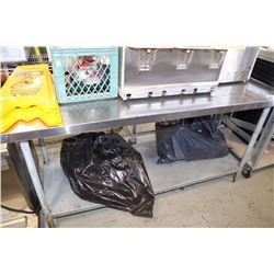 29 1/2" X 72" STAINLESS STEEL PREP TABLE WITH CAN