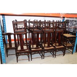 SET OF 21 ASIAN STYLE DINING CHAIRS