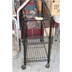 BLACK METAL RACK ON WHEELS