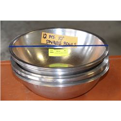 12 PCE 10" STAINLESS STEEL BOWLS