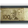 Image 1 : #1-24K GOLD FOIL CANADIAN ONE HUNDRED
