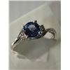 Image 1 : #3-14K WHITE GOLD TANZANITE AND DIAMOND RING