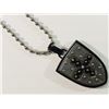 Image 2 : #10-STAINLESS STEEL DIAMOND SHIELD NECKLACE