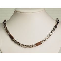 #12-STAINLESS STEEL MEN'S TWO TONE NECKLACE
