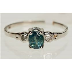 #13-14K WHITE GOLD ALEXANDRITE (0.40CT) AND