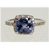 Image 1 : #20-14K WHITE GOLD TANZANITE (2.3CT) AND DIAMOND
