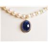 Image 4 : #37-14K YELLOW GOLD SAPPHIRE (24CT) AND PEARL