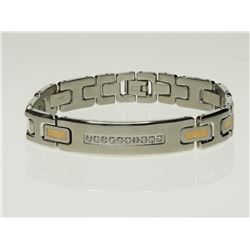 #38-STAINLESS STEEL MEN'S TWO TONE DIAMOND