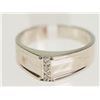 Image 2 : #42-10K WHITE GOLD DIAMOND INITIAL "I" RING. SIZE 6