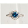Image 1 : #49-14K WHITE GOLD BLUE AND WHITE DIAMOND