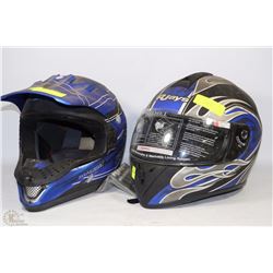 2 HELMETS MOTORCYCLE AND MOTORCROSS