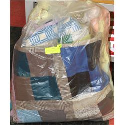 BAG W/3 LARGE VINTAGE HANDMADE PATCH