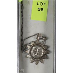 .925 STERLING ITALY 20" NECKLACE WITH SUN PENDANT
