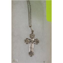 .925 STERLING 16" NECKLACE WITH CROSS PENDANT