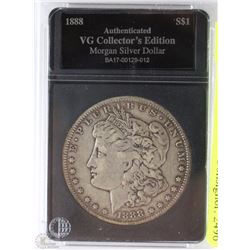 1888 US MORGAN SILVER DOLLAR AUTHENTICATED