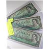 Image 1 : 2-1967 & 1-1954 CANADA 1 DOLLAR BILLS