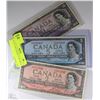 Image 1 : LOT OF 3 1954 CANADA 2,5,&10 BILLS