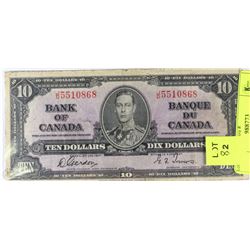 1937 TEN DOLLAR BANKNOTE