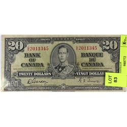 1937 TWENTY DOLLAR BANKNOTE