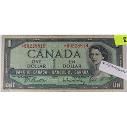 1954 CANADA ONE DOLLAR REPLACEMENT NOTE