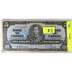 1937 FIVE DOLLAR BANKNOTE