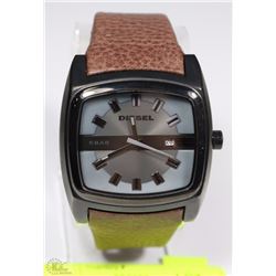 NEW DIESEL JUMBO 47MM BROWN LEATHER QUARTZ WATCH