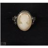 Image 1 : STERLING SILVER CAMEO LADIES RING - CIRCA 1930'S