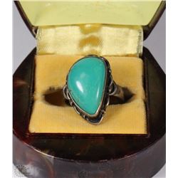VINTAGE LADIES .925 STERLING SILVER TURQUOISE