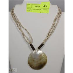 SHELL AND BEADED NECKLACE WITH  DISPLAY