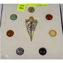 SILVER PLATED PENTACLE PENDULUM KIT WITH CHAKRA