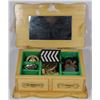 Image 1 : WOODEN JEWELLERY BOX WITH BADGES,BUTTONS, PINS